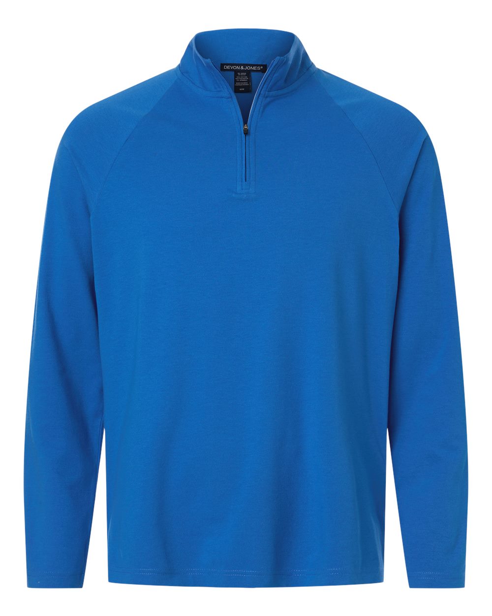 Devon & Jones Men's Seaton Pebble Textured Quarter-Zip Pullover. DG402 - French Blue