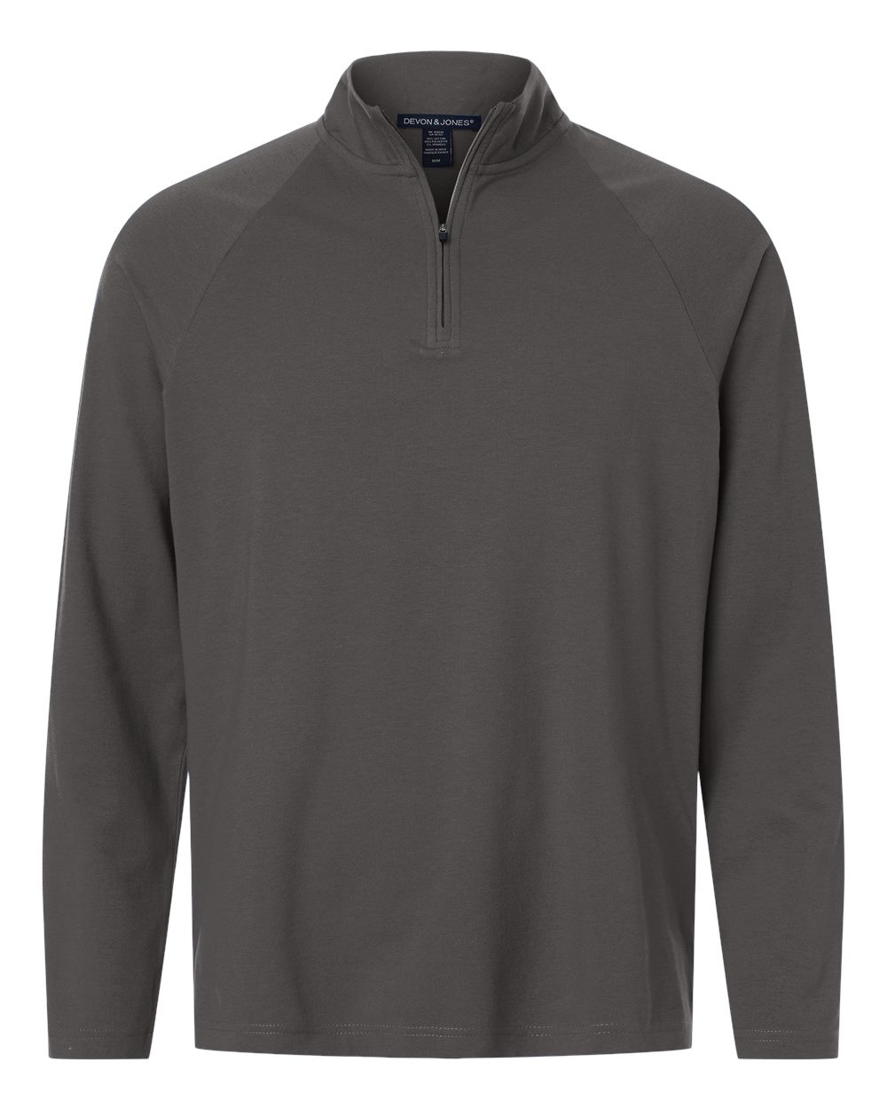 Devon & Jones Men's Seaton Pebble Textured Quarter-Zip Pullover. DG402 - Graphite
