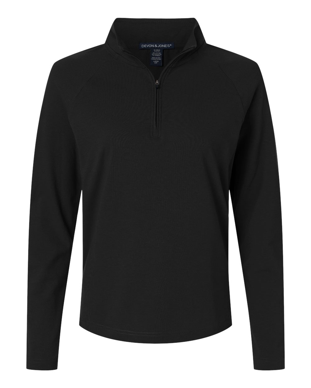 Devon & Jones Women's Seaton Pebble Textured Quarter-Zip Pullover. DG402W - Black