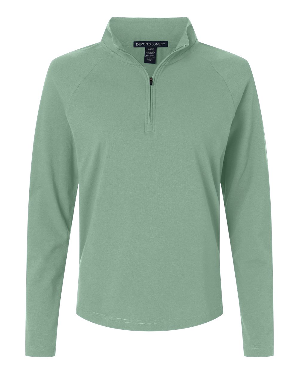 Devon & Jones Women's Seaton Pebble Textured Quarter-Zip Pullover. DG402W - Balsam Green