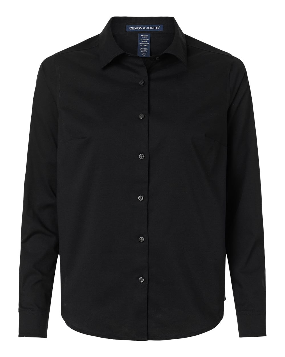 Devon & Jones Women's CrownLux Performance® Spencer Poplin Dress Shirt. DG505W - Black