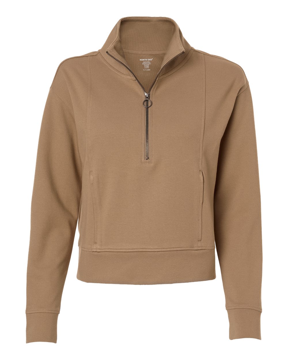 North End Women's Mantra Half-Zip Ottoman Pullover. NE220W - Cafe