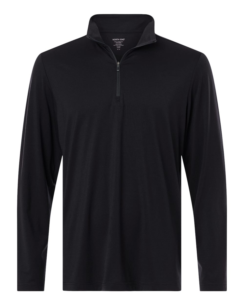 North End Men's JAQ Stretch Performance Quarter-Zip. NE405 - Black/ Carbon