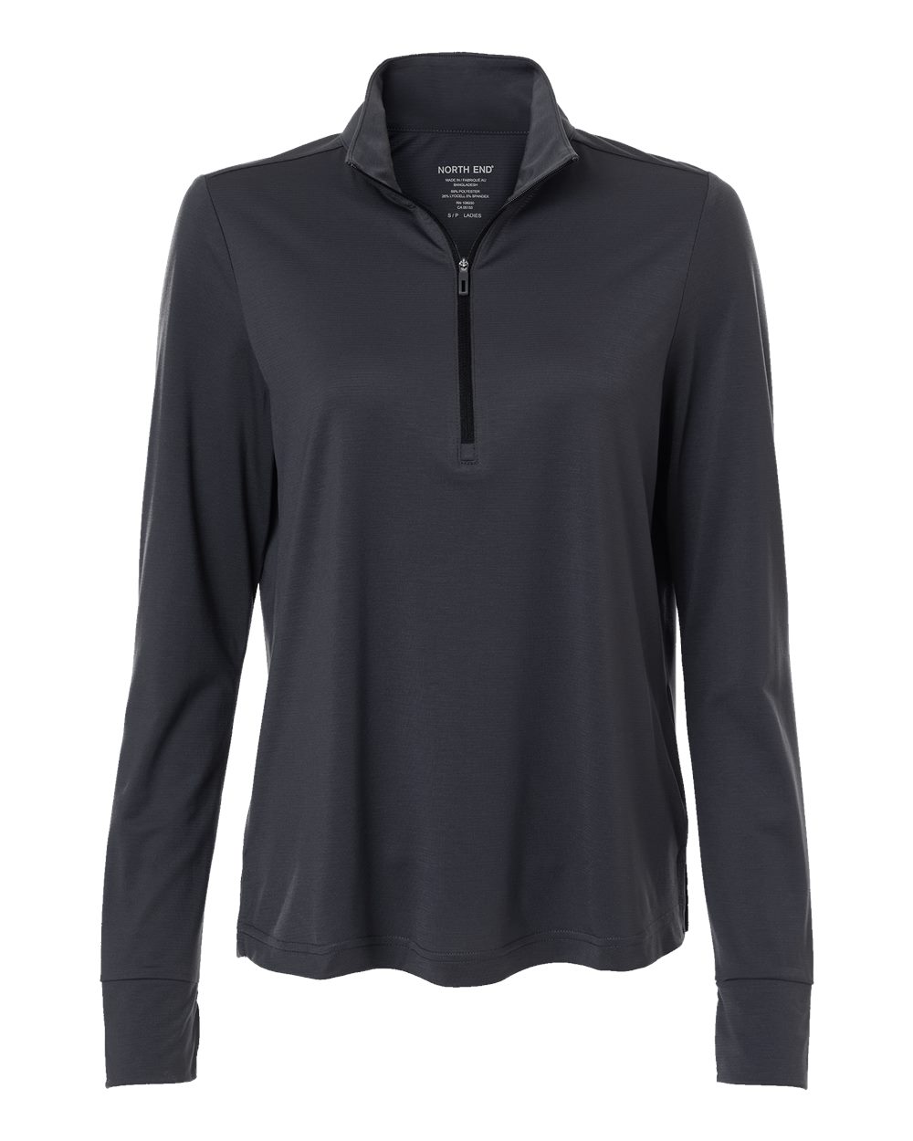 North End Women's JAQ Stretch Performance Quarter-Zip. NE405W - Carbon/ Black