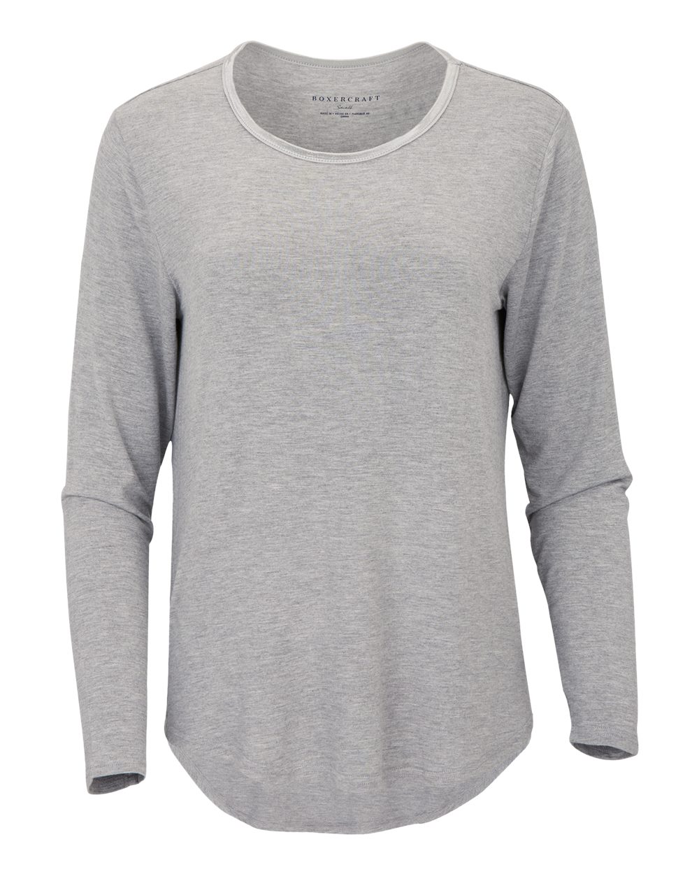 Boxercraft Women's Bamboo Long Sleeve T-Shirt. BW3102 - Oxford Heather