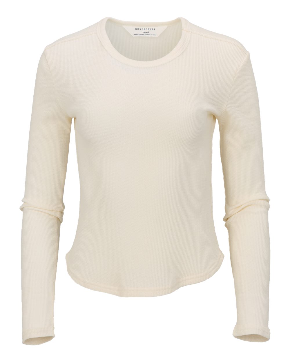 Boxercraft Women's Waffle Knit Baby Long Sleeve T-Shirt. BW3103 - Natural