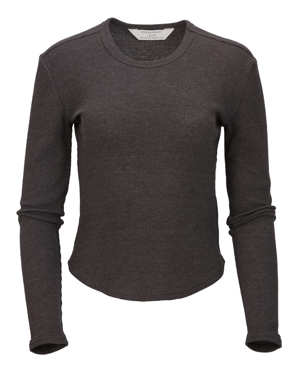 Boxercraft Women's Waffle Knit Baby Long Sleeve T-Shirt. BW3103 - Charcoal Heather
