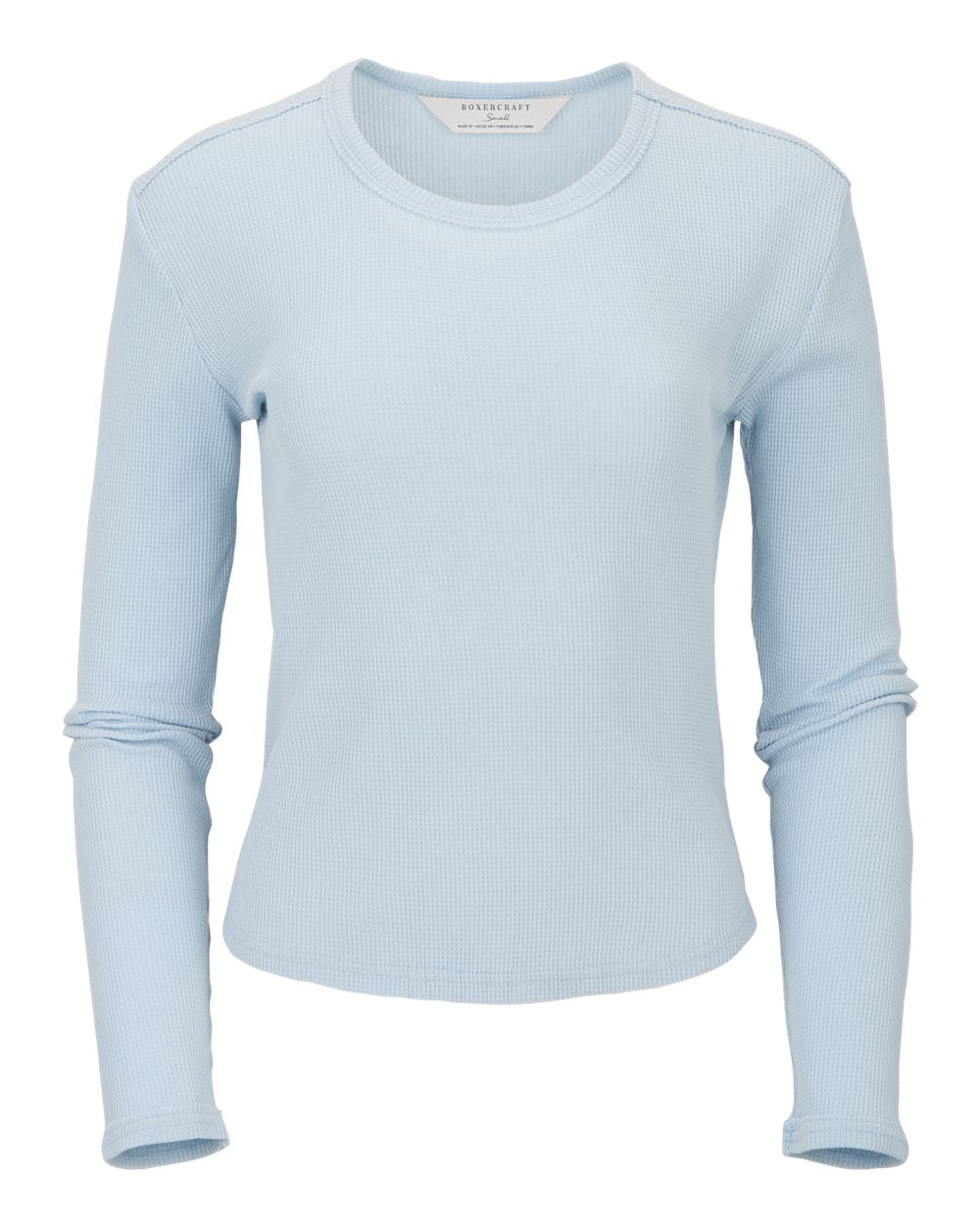 Boxercraft Women's Waffle Knit Baby Long Sleeve T-Shirt. BW3103 - Sky Blue