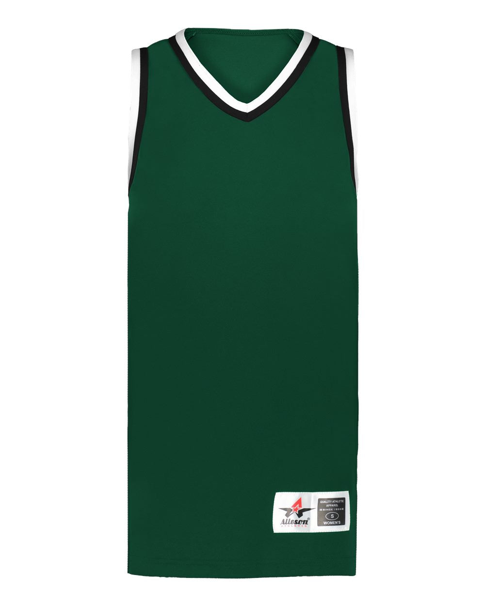 Alleson Athletic Women's Retro Basketball Jersey. A55000 - Forest/ Black/ White