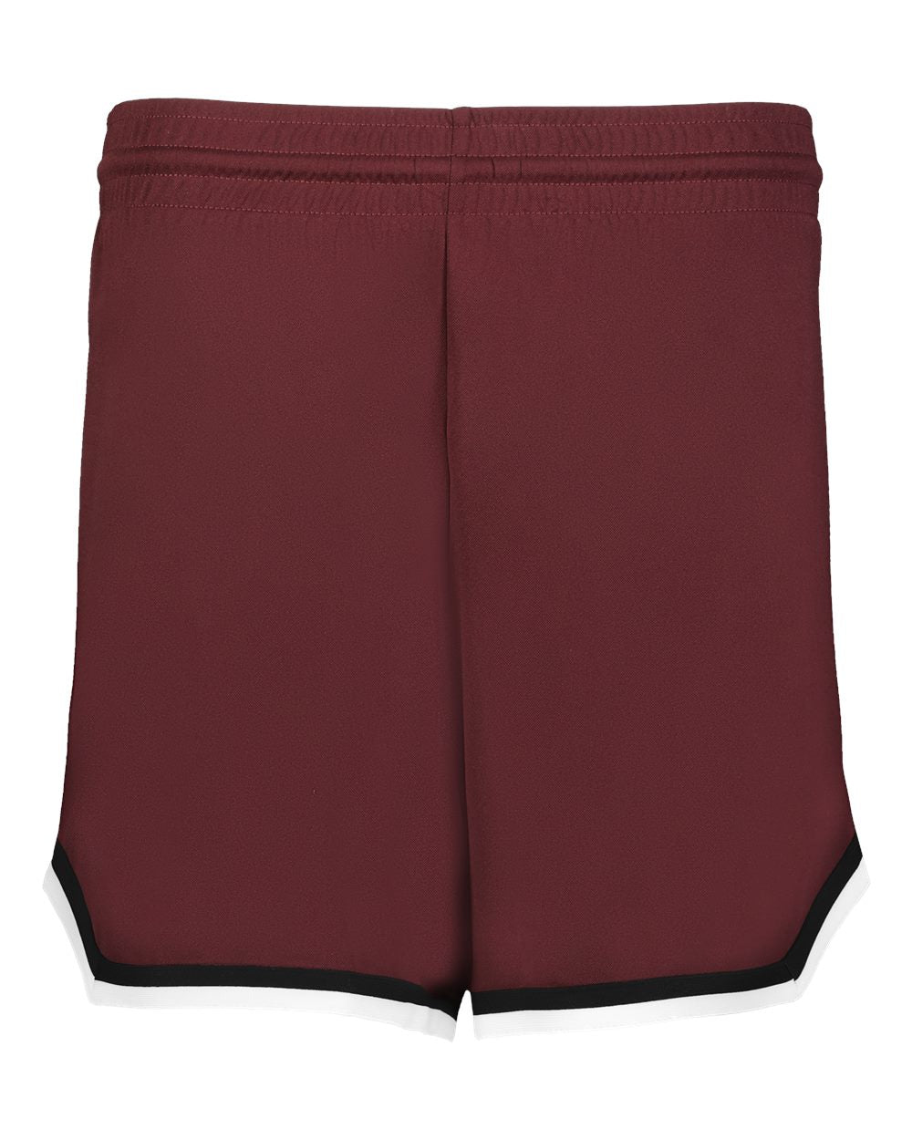 Alleson Athletic Women's Retro Basketball Shorts. A56000 - Maroon/ Black/ White