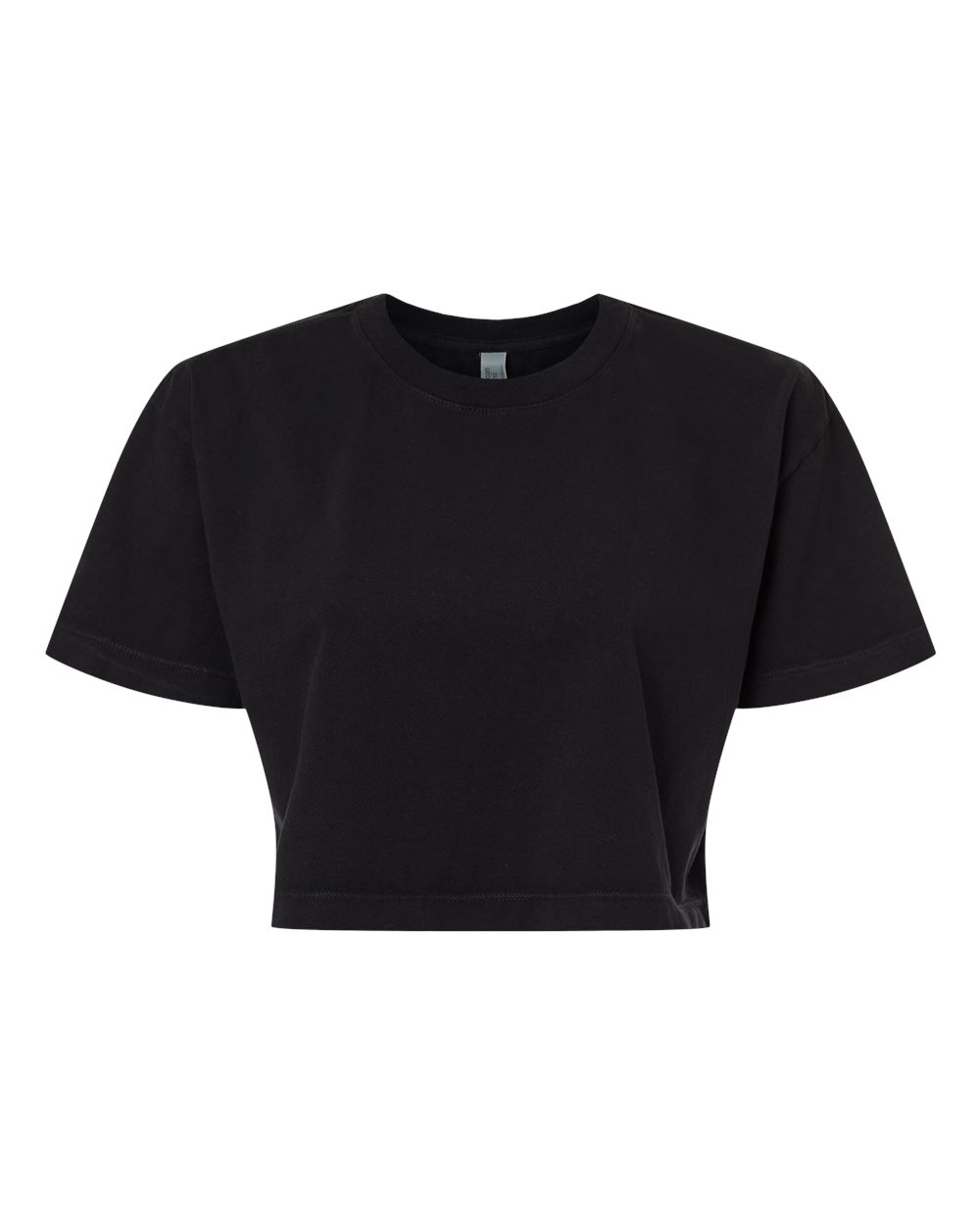 American Apparel Women's Heavyweight Cotton Garment-Dyed Boxy Cropped Tee. 1302GD - True Black
