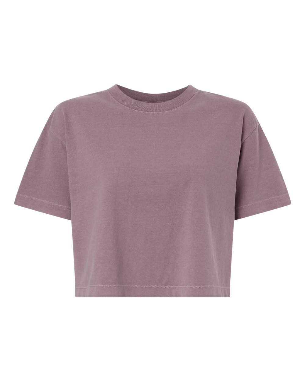 American Apparel Women's Heavyweight Cotton Garment-Dyed Boxy Cropped Tee. 1302GD - Faded Smokey Violet