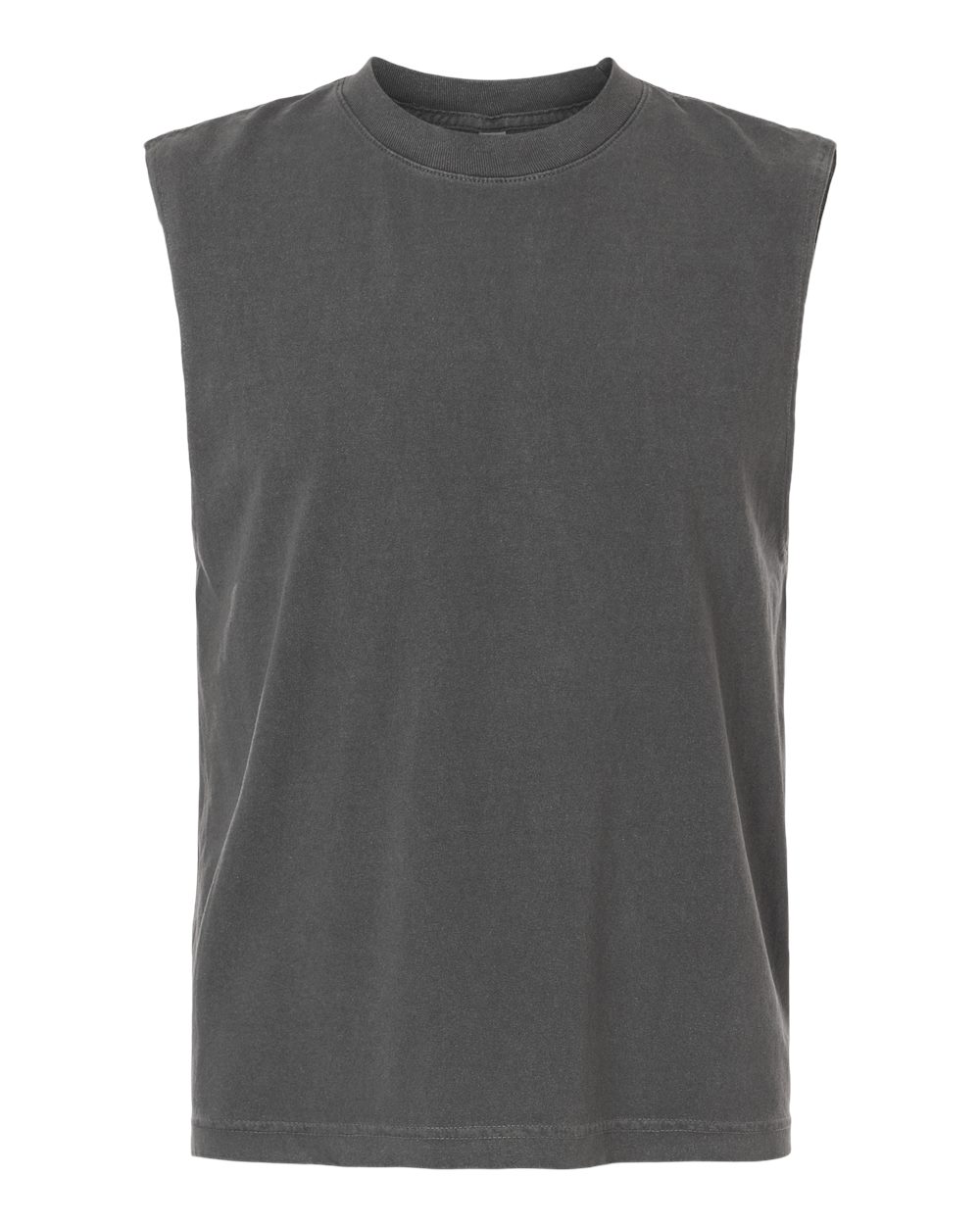 American Apparel Unisex Heavyweight Cotton Garment-Dyed Boxy Muscle Tee. 207GD - Faded Black