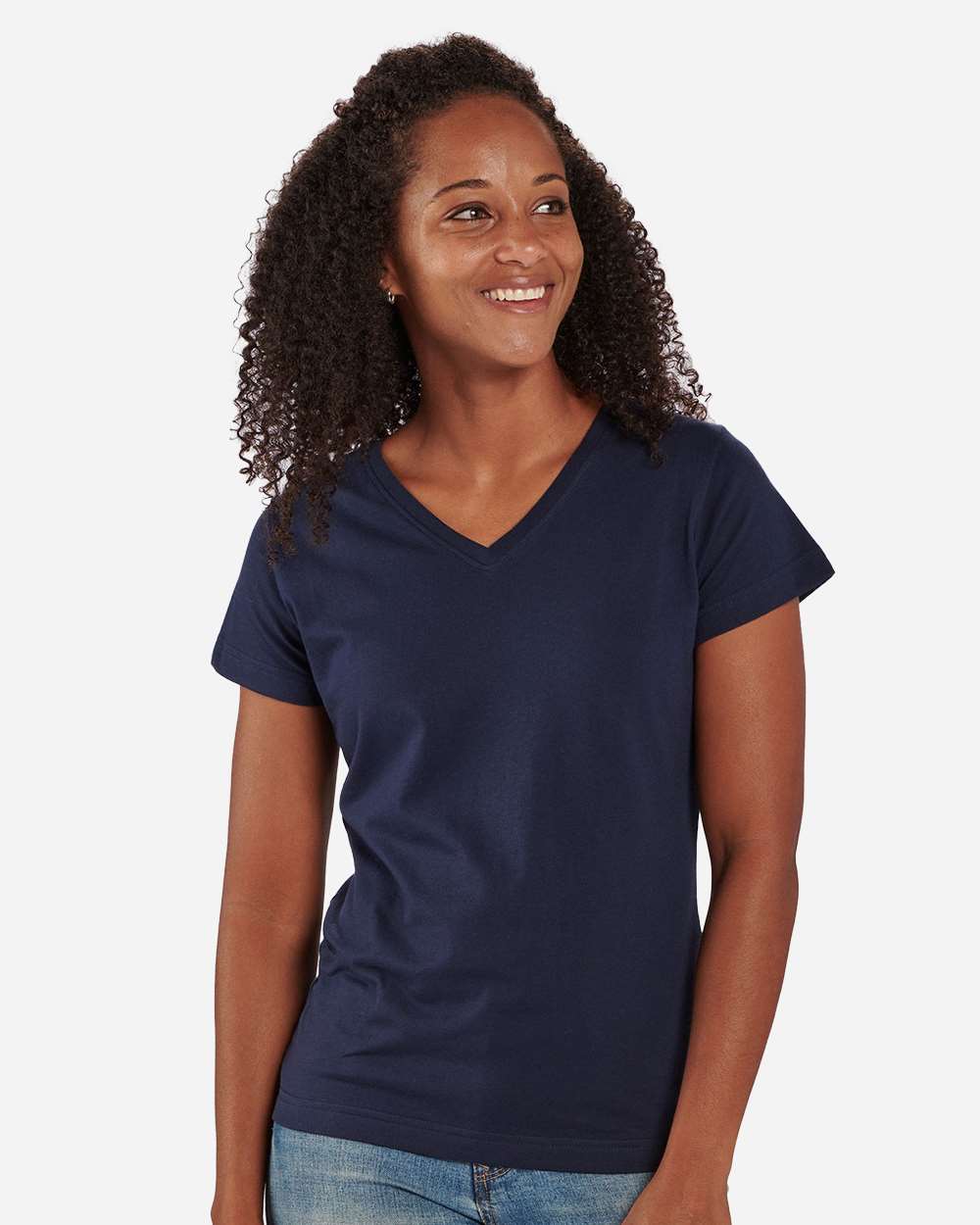 Boxercraft Women's V-Neck T-Shirt. BW2201 - Navy