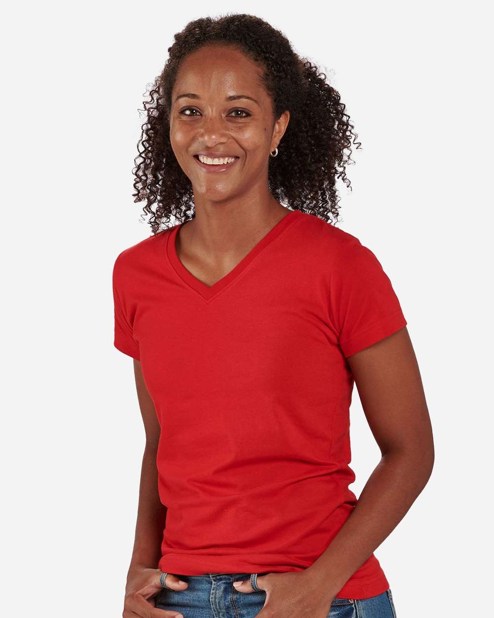 Boxercraft Women's V-Neck T-Shirt. BW2201 - Red