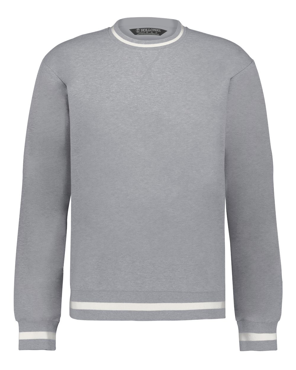 Holloway Unisex Heritage Prep Crewneck Sweatshirt. 223527 - Athletic Heather/ Vanilla