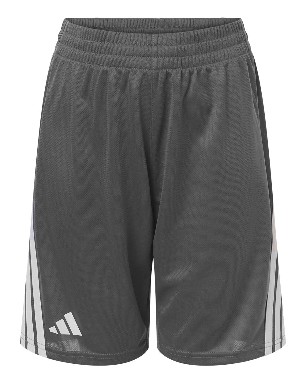 Adidas Youth 3-Stripes 7" Shorts. AT302 - Team Grey Four/ White