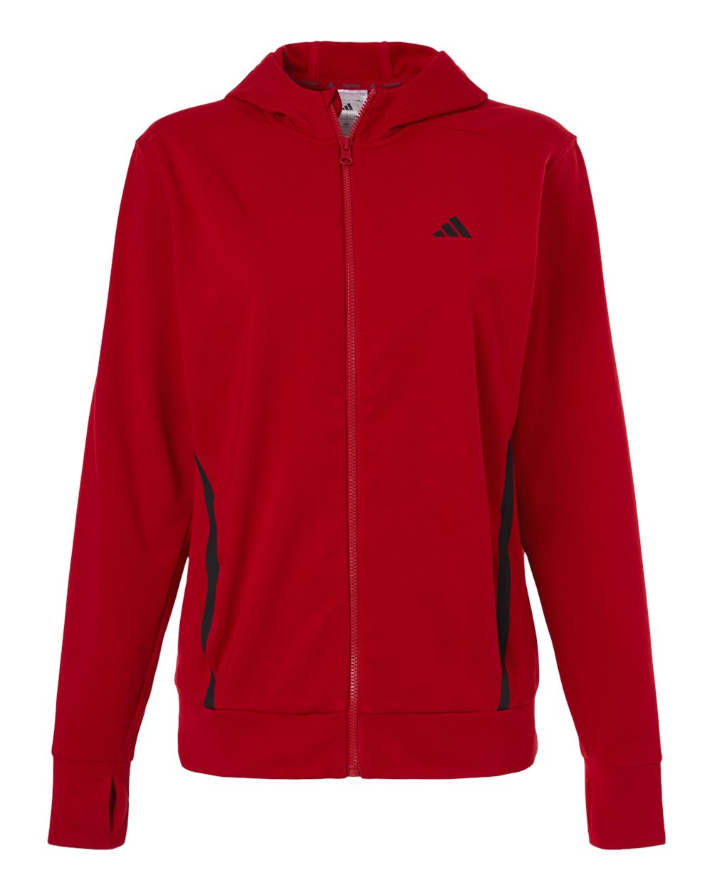 Adidas Women's Game & Go Fleece Full-Zip Hooded Sweatshirt. AT209 - Team Power Red/ Black