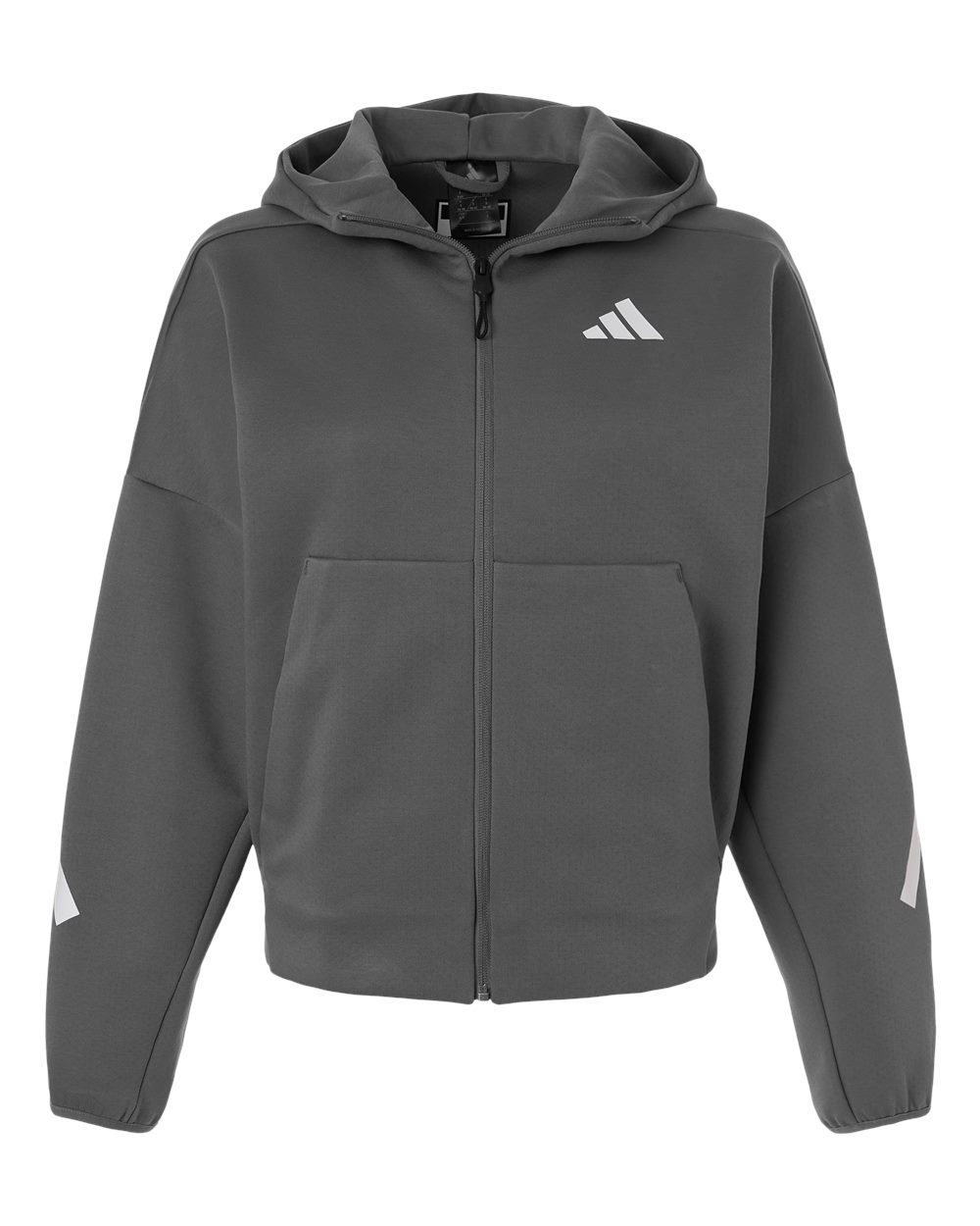 Adidas Women's Z.N.E Full-Zip Hooded Sweatshirt. AT221 - Team Grey Four/ White