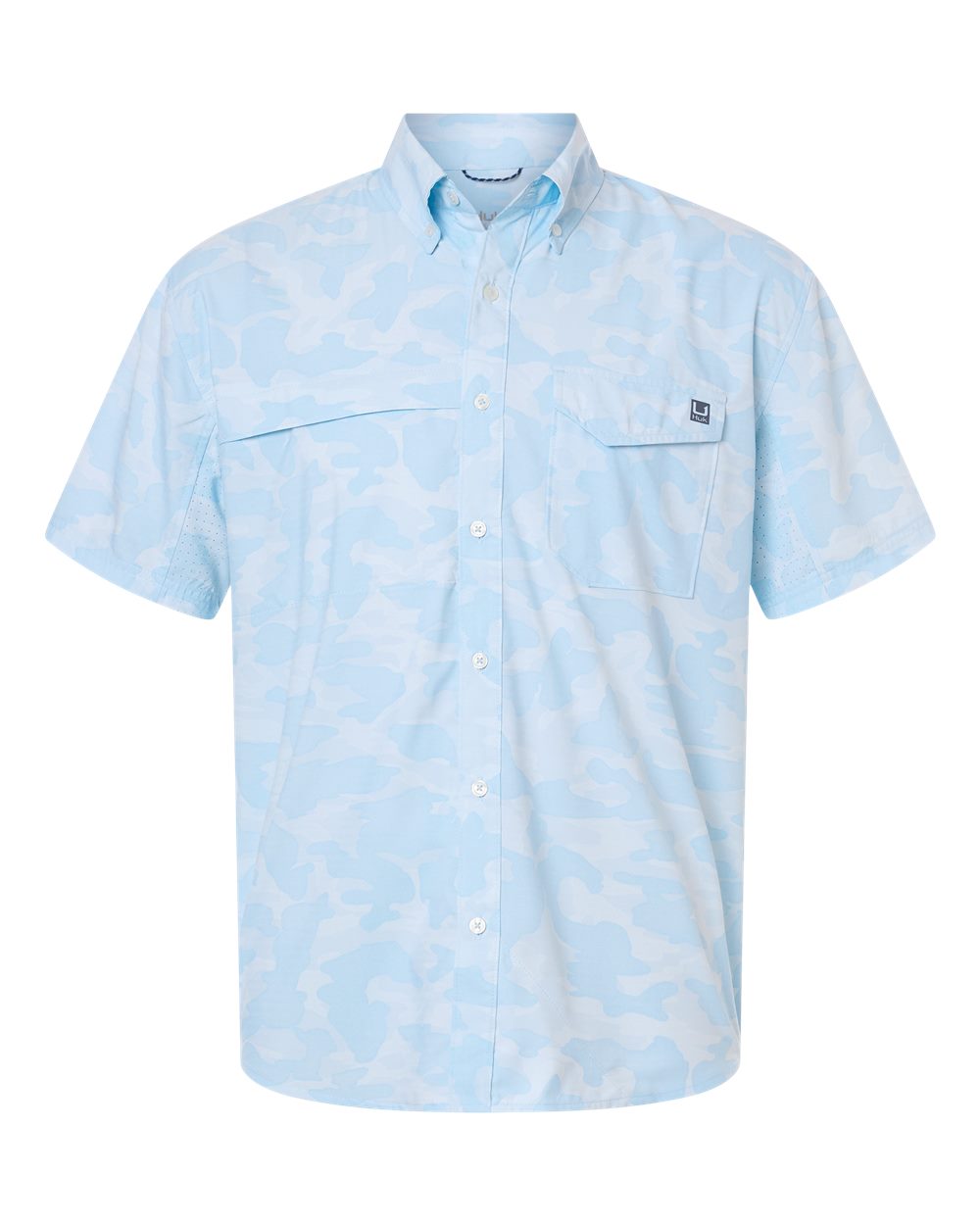 HUK Men's Tidepoint Printed Short Sleeve Shirt. H1500220 - Coastal Drift