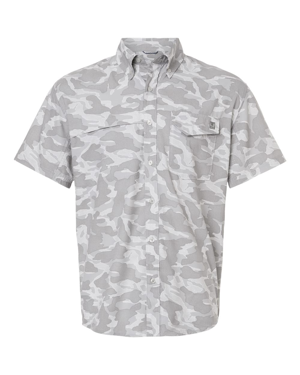 HUK Men's Tidepoint Printed Short Sleeve Shirt. H1500220 - Seagull
