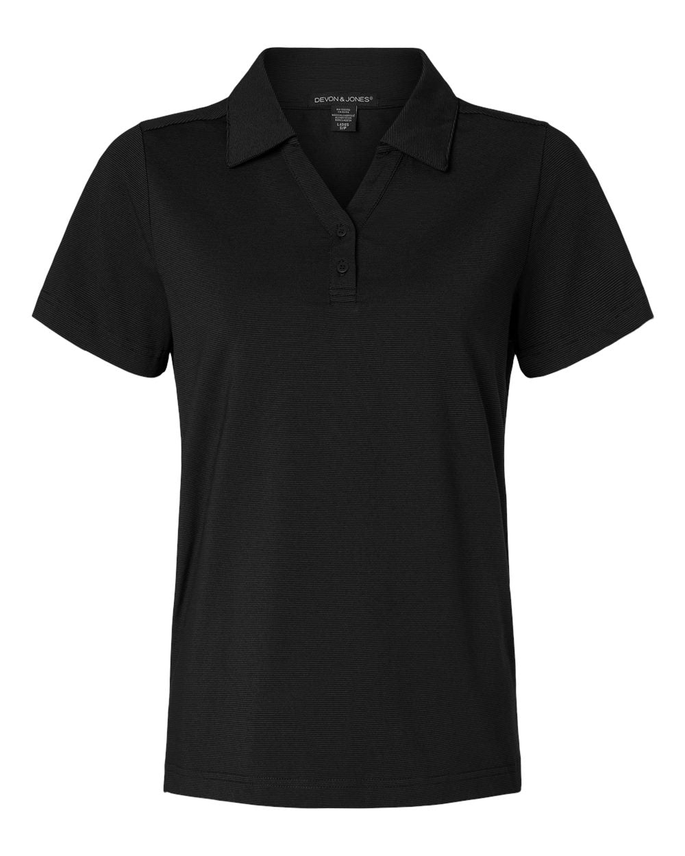 Devon & Jones Women's Motion Shadow Stripe Polo. DG115W - Black