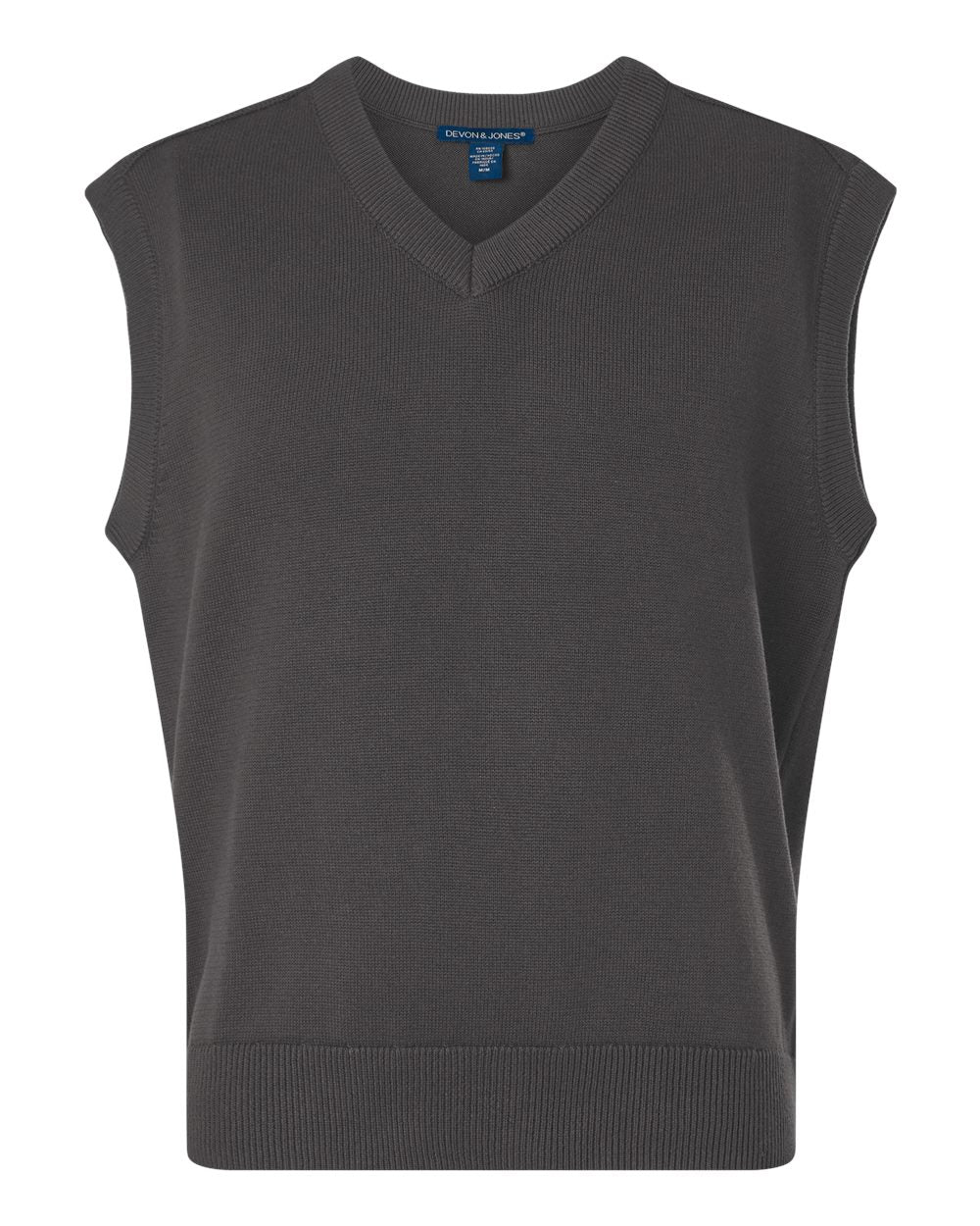 Devon & Jones Men's New Classics V-Neck Sweater Vest. DG448 - Graphite
