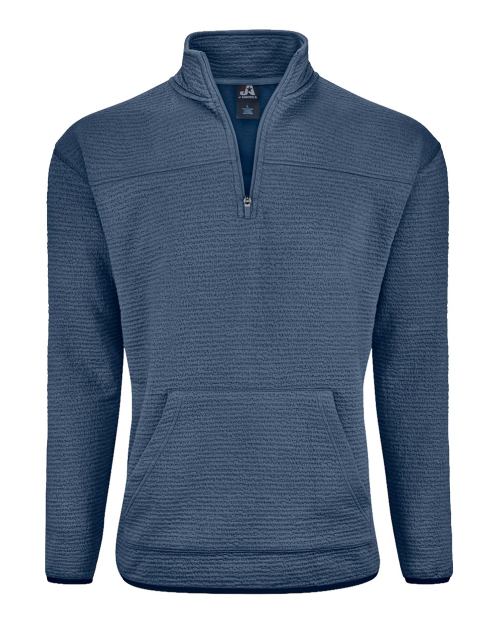 J. America Unisex Pebble Fleece Quarter-Zip Pullover. 8773 - Baltic