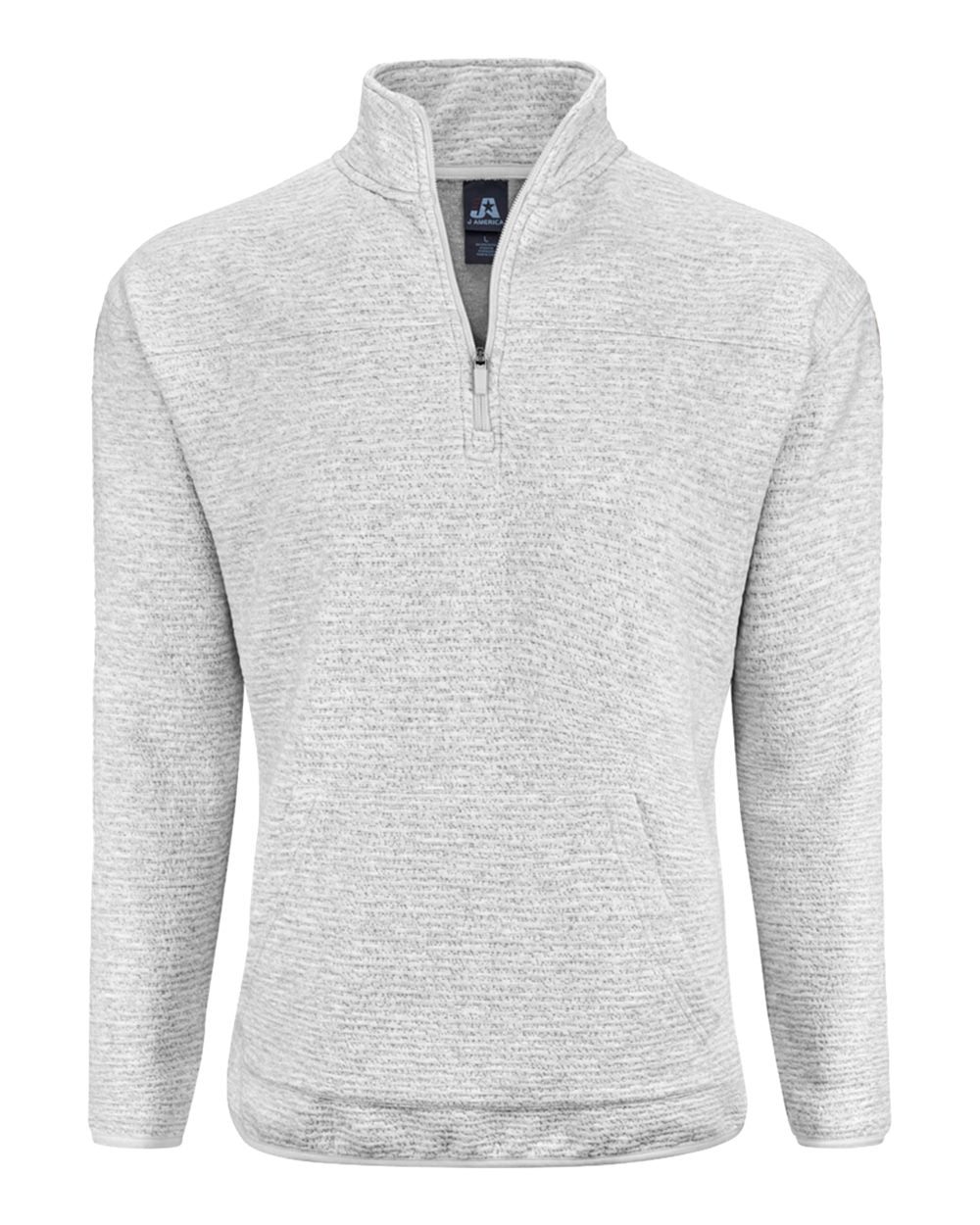 J. America Unisex Pebble Fleece Quarter-Zip Pullover. 8773 - Grey Heather