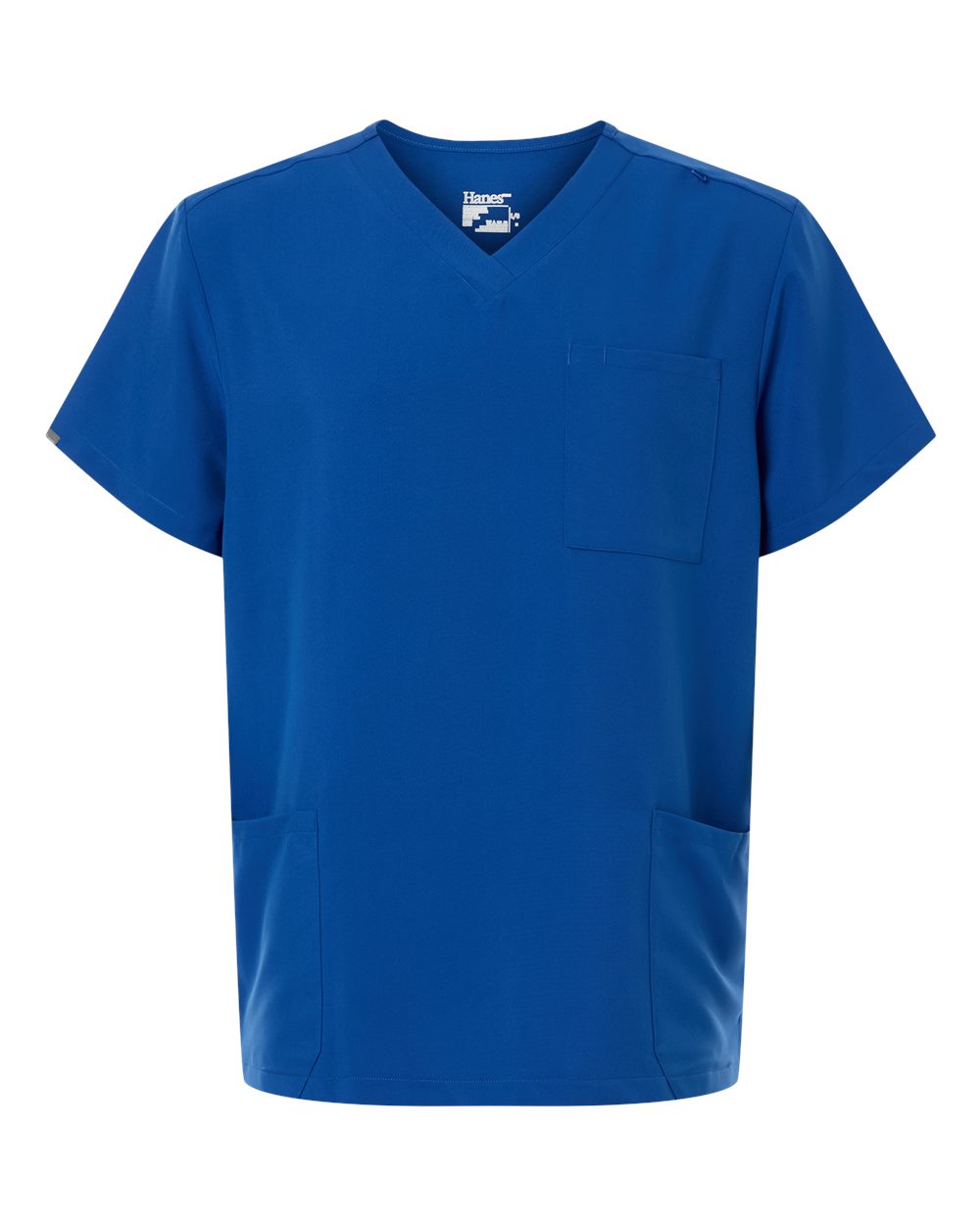 Hanes Men's V-Neck 3 Pocket Scrub Top. HMB002 - Royal Blue