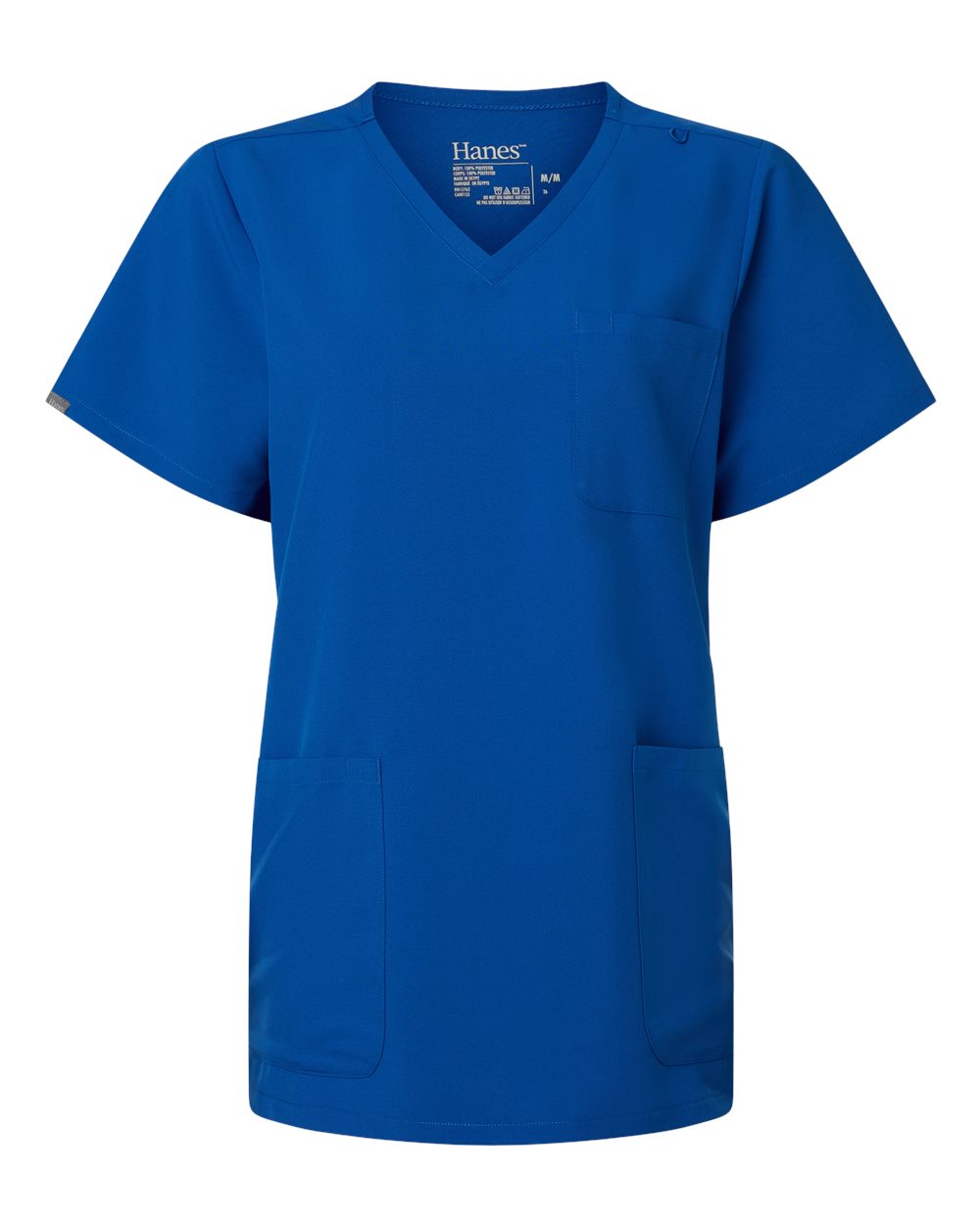 Hanes Women's V-Neck 3 Pocket Scrub Top. HSB002 - Royal Blue