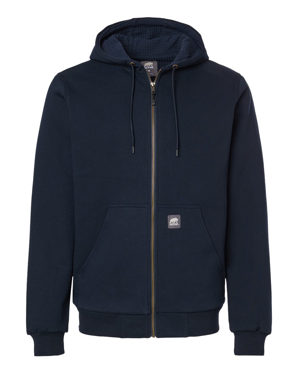 Berne Apparel Men's Heritage Grid Fleece-Lined Full-Zip Hooded Sweatshirt. SZ107 - Navy