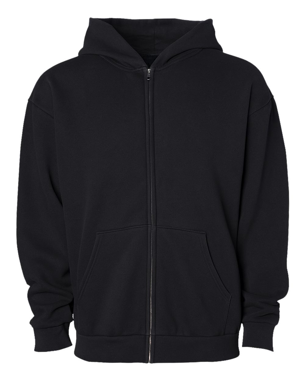 Independent Trading Co. Unisex Avenue Midweight Full-Zip Hooded Sweatshirt. IND280ZIP - Black