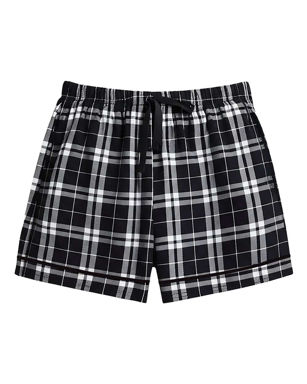 Boxercraft Women's Flannel Shorts. BW6501 - Black/ White Plaid