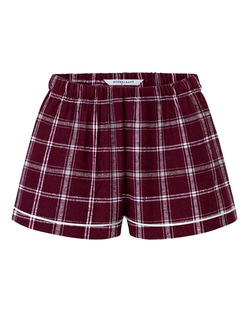 Boxercraft Youth Flannel Shorts. BY6501 - Varsity Maroon Oxford Plaid