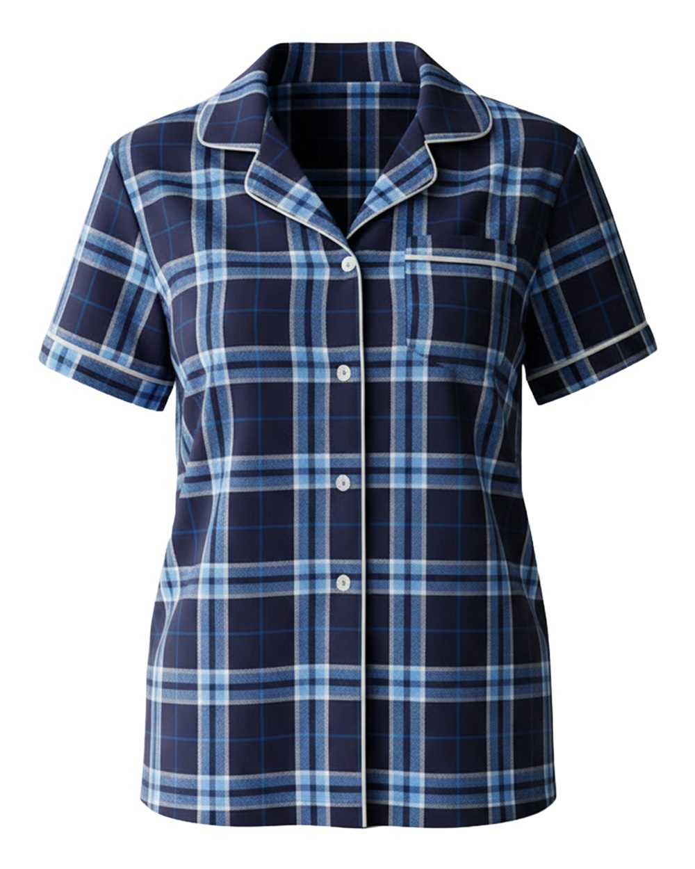 Boxercraft Women's Boxy Flannel Shirt. BW7101 - Navy/ Columbia Plaid