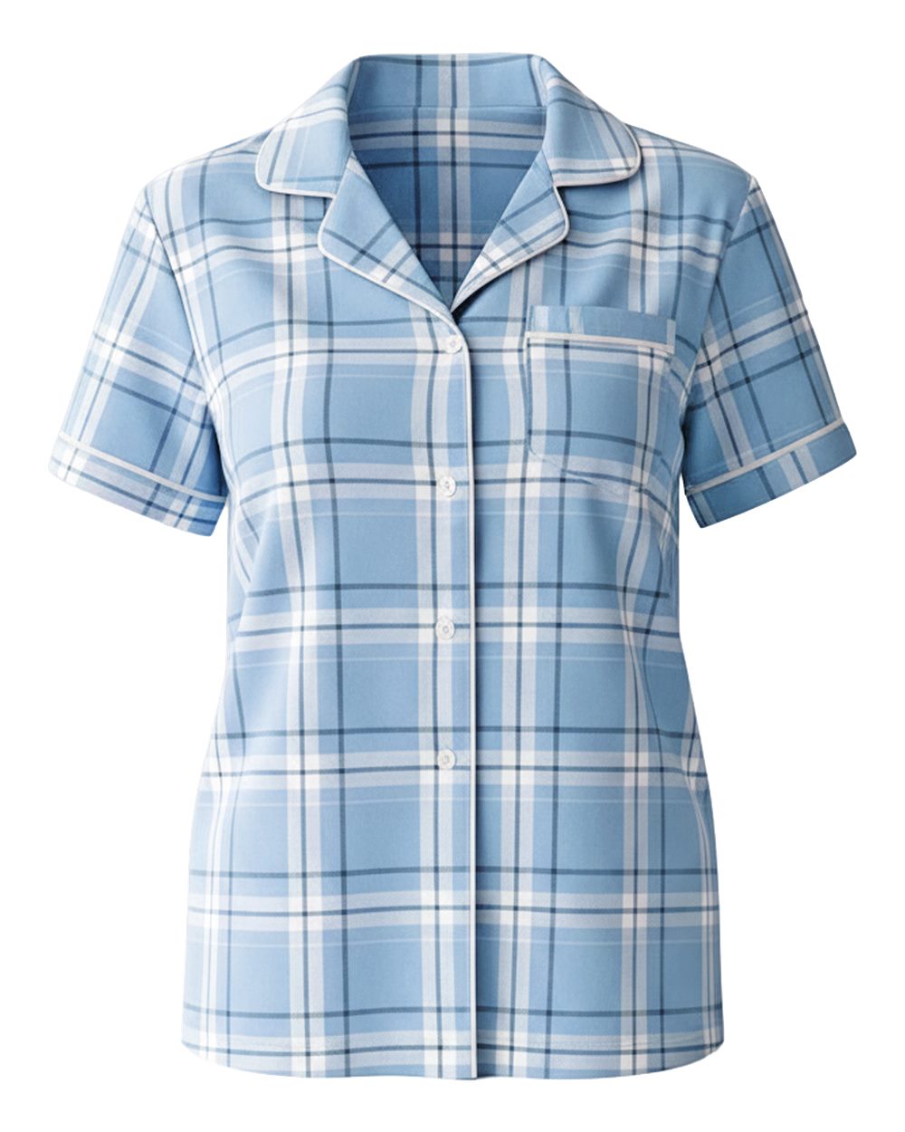 Boxercraft Women's Boxy Flannel Shirt. BW7101 - Sky Blue Carnegie Plaid