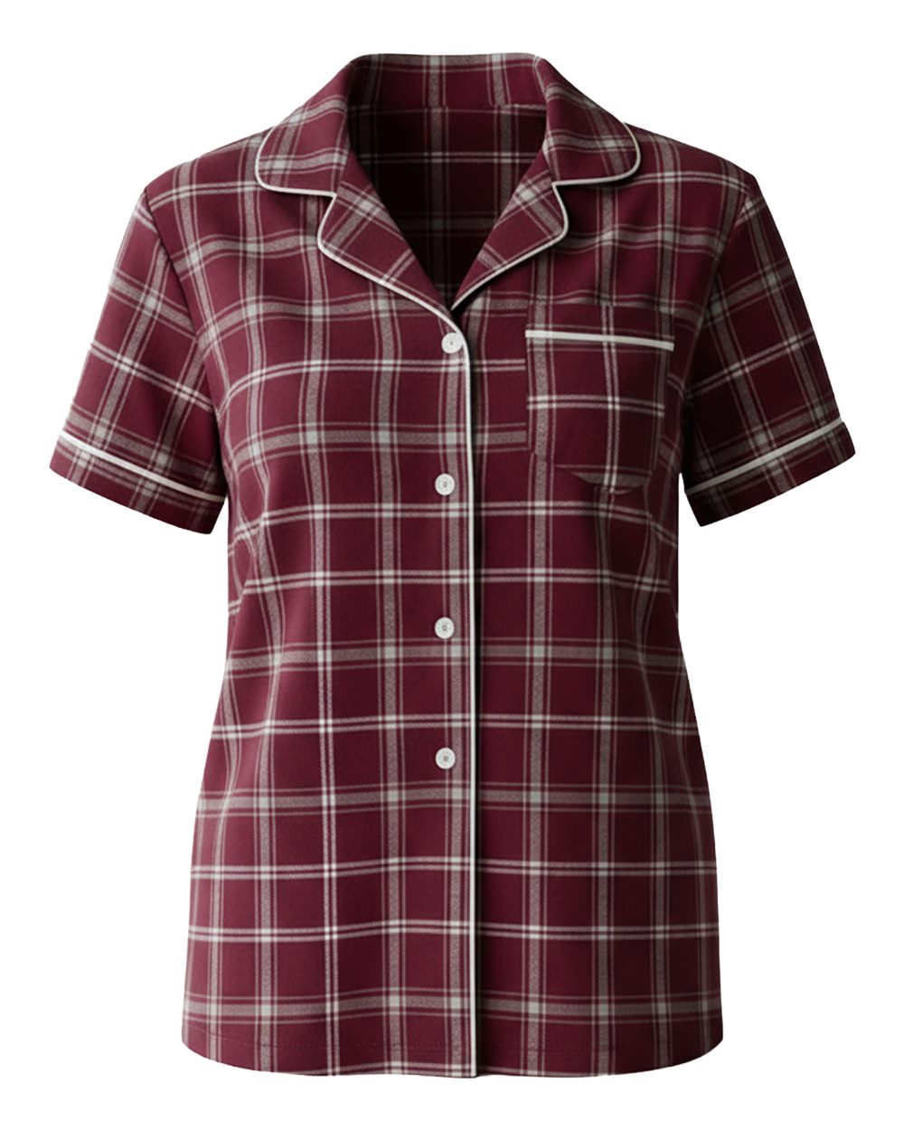 Boxercraft Women's Boxy Flannel Shirt. BW7101 - Varsity Maroon Oxford Plaid
