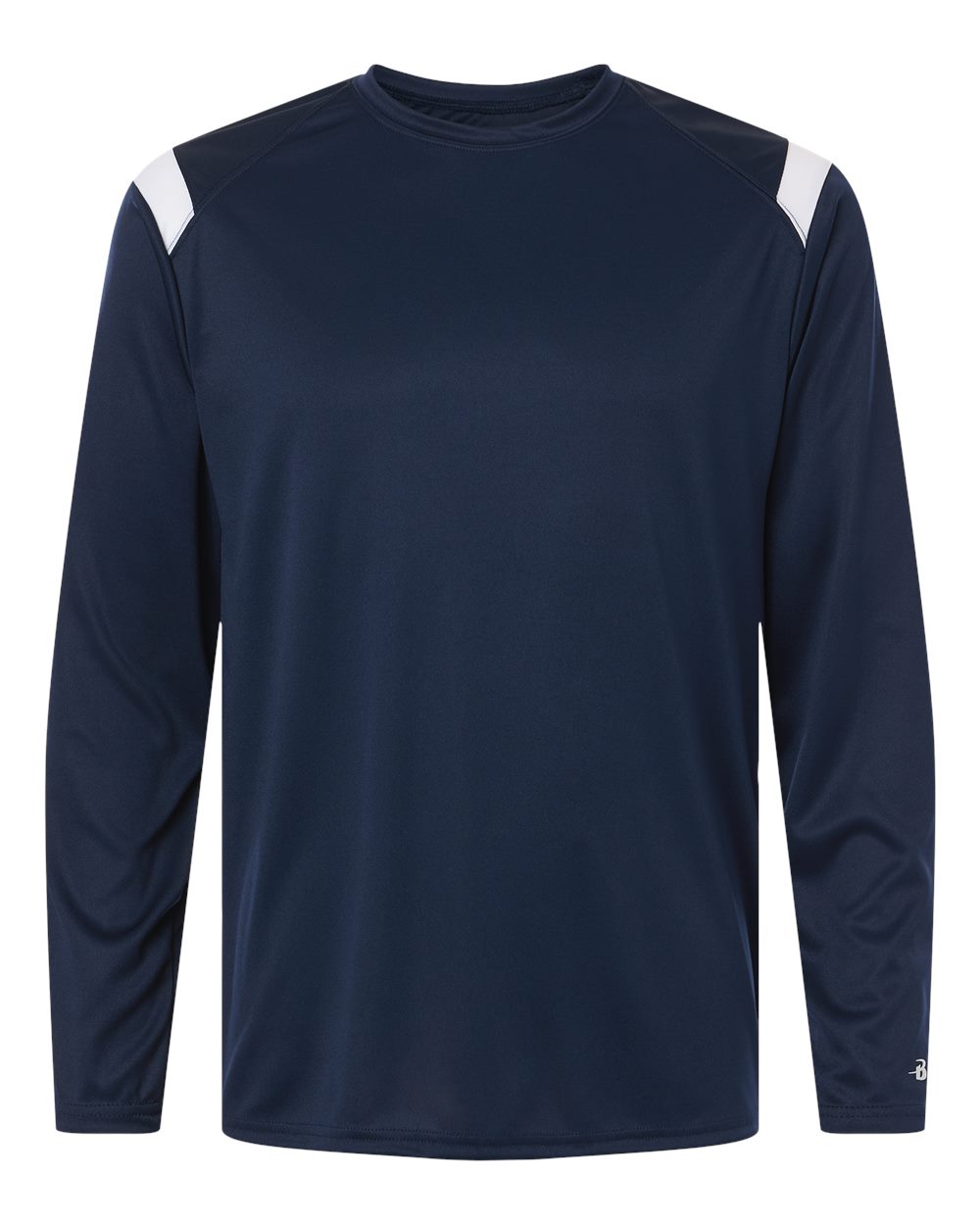 Badger Unisex On The Rise Long Sleeve T-Shirt. 4255 - Navy/ White