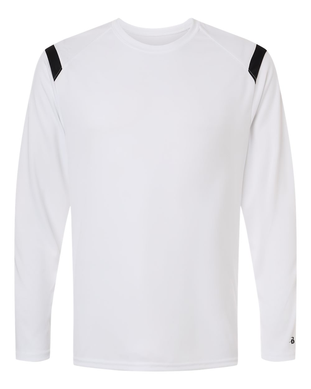 Badger Unisex On The Rise Long Sleeve T-Shirt. 4255 - White/ Black