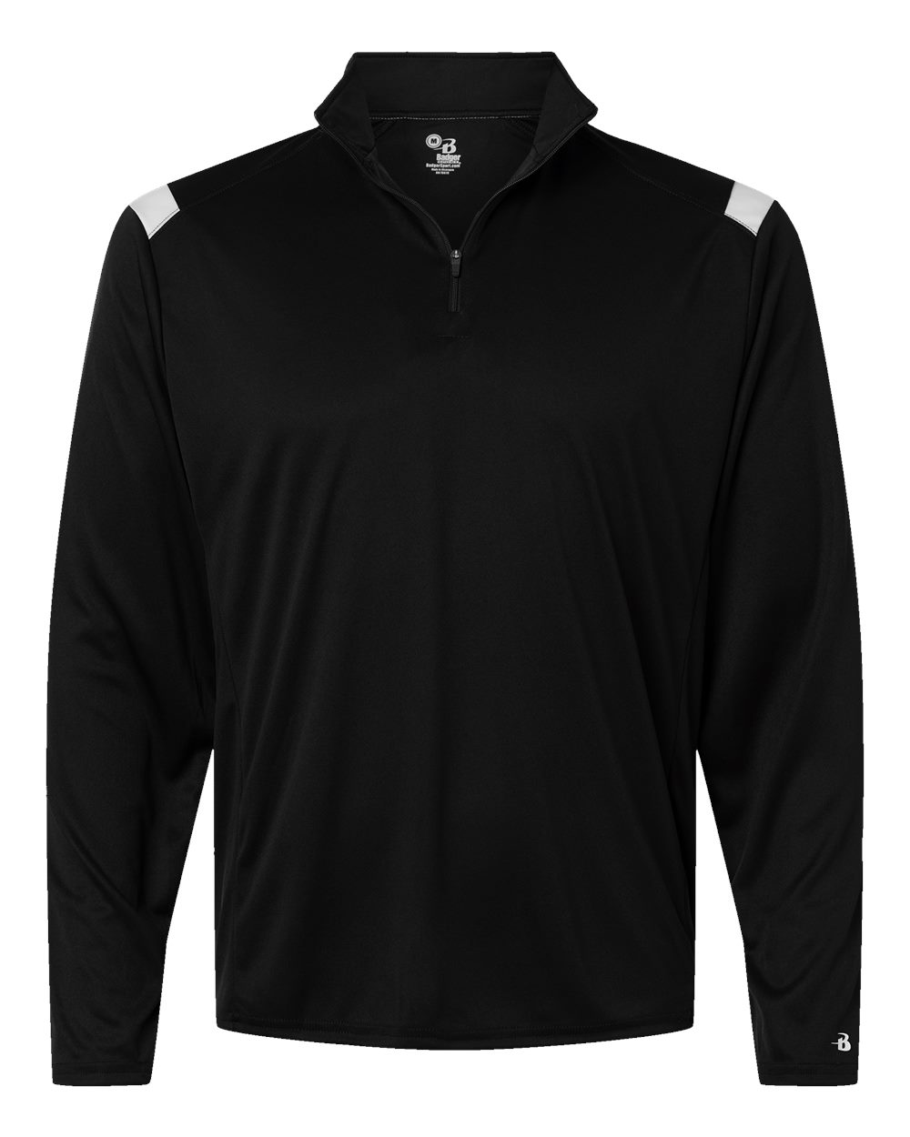 Badger Men's On The Rise Quarter-Zip Pullover. 4265 - Black/ White
