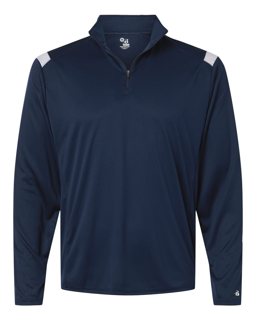 Badger Men's On The Rise Quarter-Zip Pullover. 4265 - Navy/ White