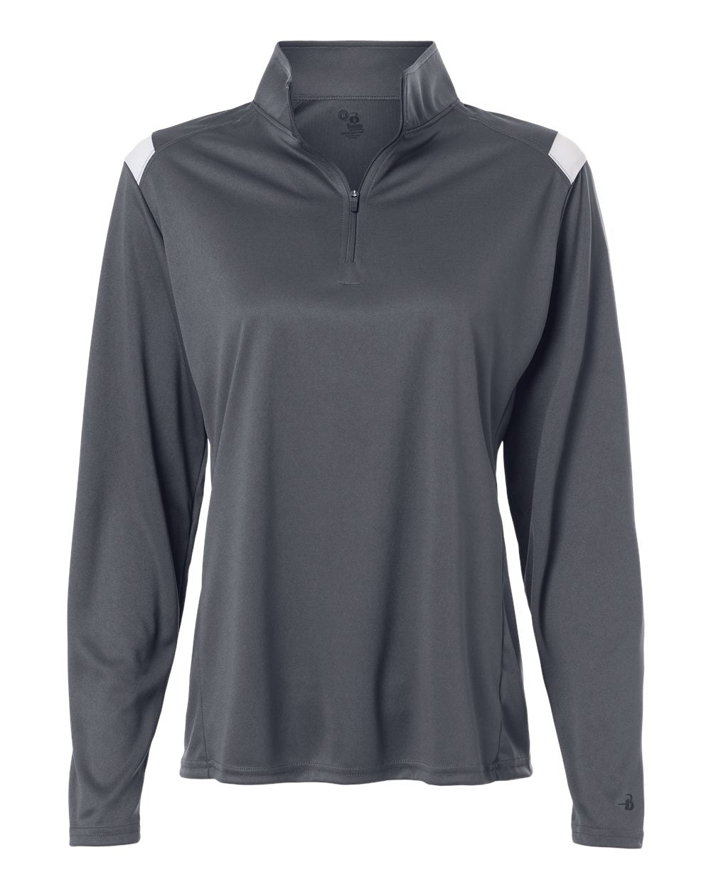 Badger Women's On The Rise Quarter-Zip Pullover. 4266 - Graphite/ White