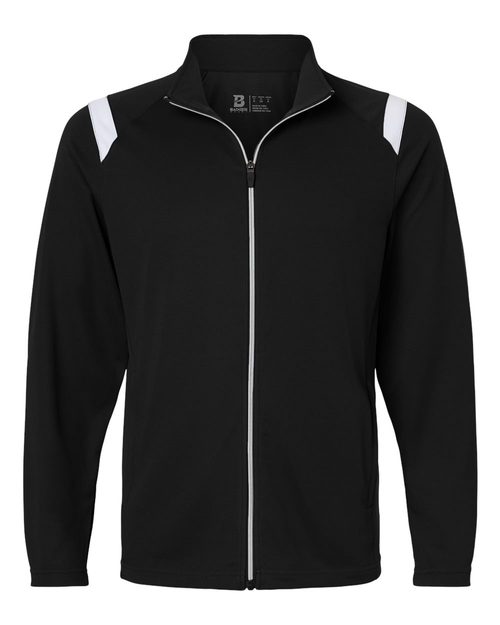 Badger Men's On The Rise Outercore Warm-up Jacket. 7725 - Black/ White