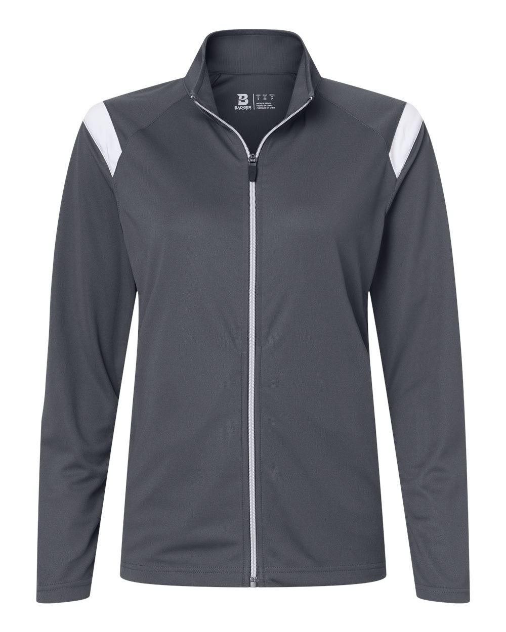 Badger Women's On The Rise Outercore Warm-Up Jacket. 7925 - Graphite/ White