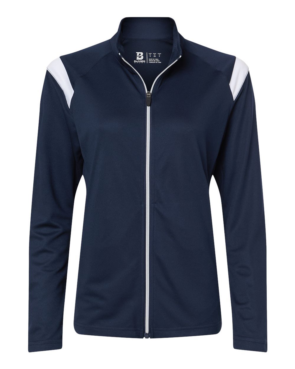 Badger Women's On The Rise Outercore Warm-Up Jacket. 7925 - Navy/ White