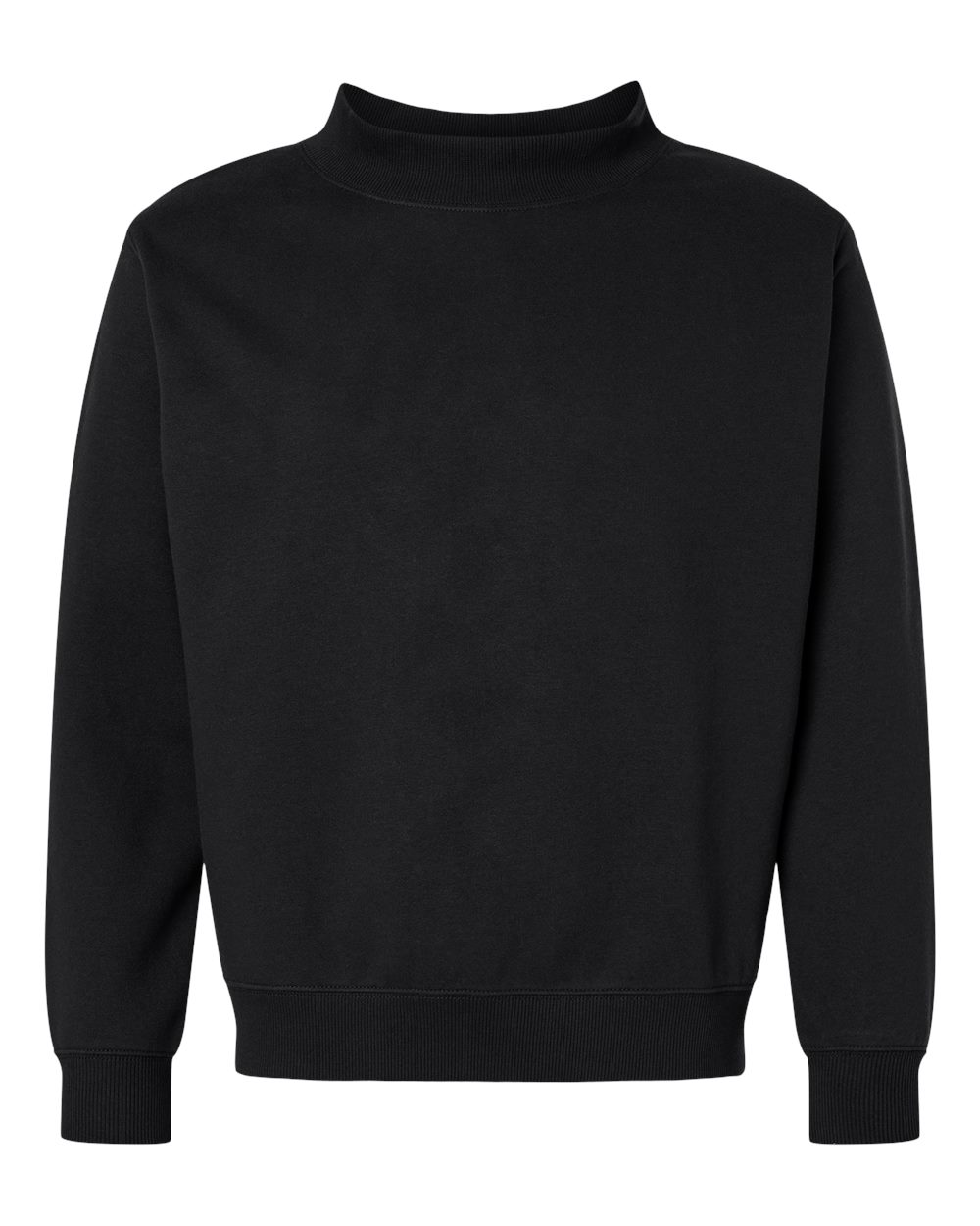 LAT Unisex Mock Neck Fleece Sweatshirt. 6928 - Black