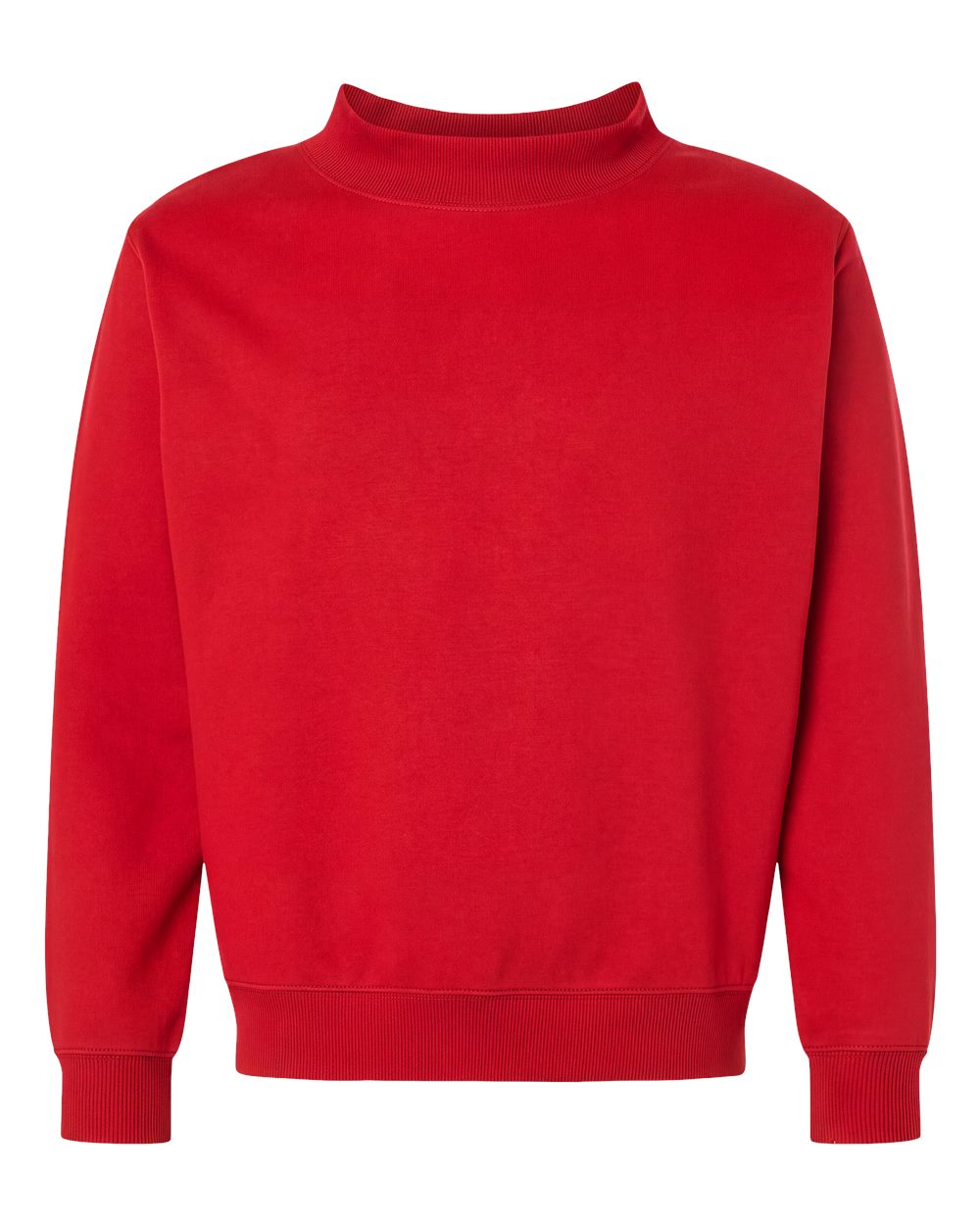LAT Unisex Mock Neck Fleece Sweatshirt. 6928 - Red