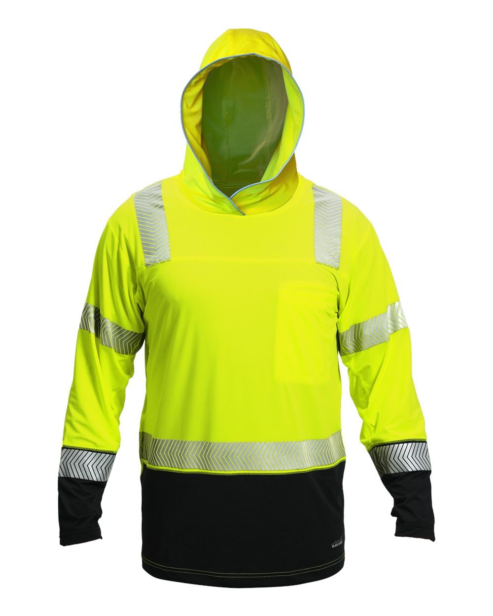Kishigo Unisex Premium Black Series® Cool Touch Class 3 Long Sleeve Hoodie T-Shirt. 9189 - Lime
