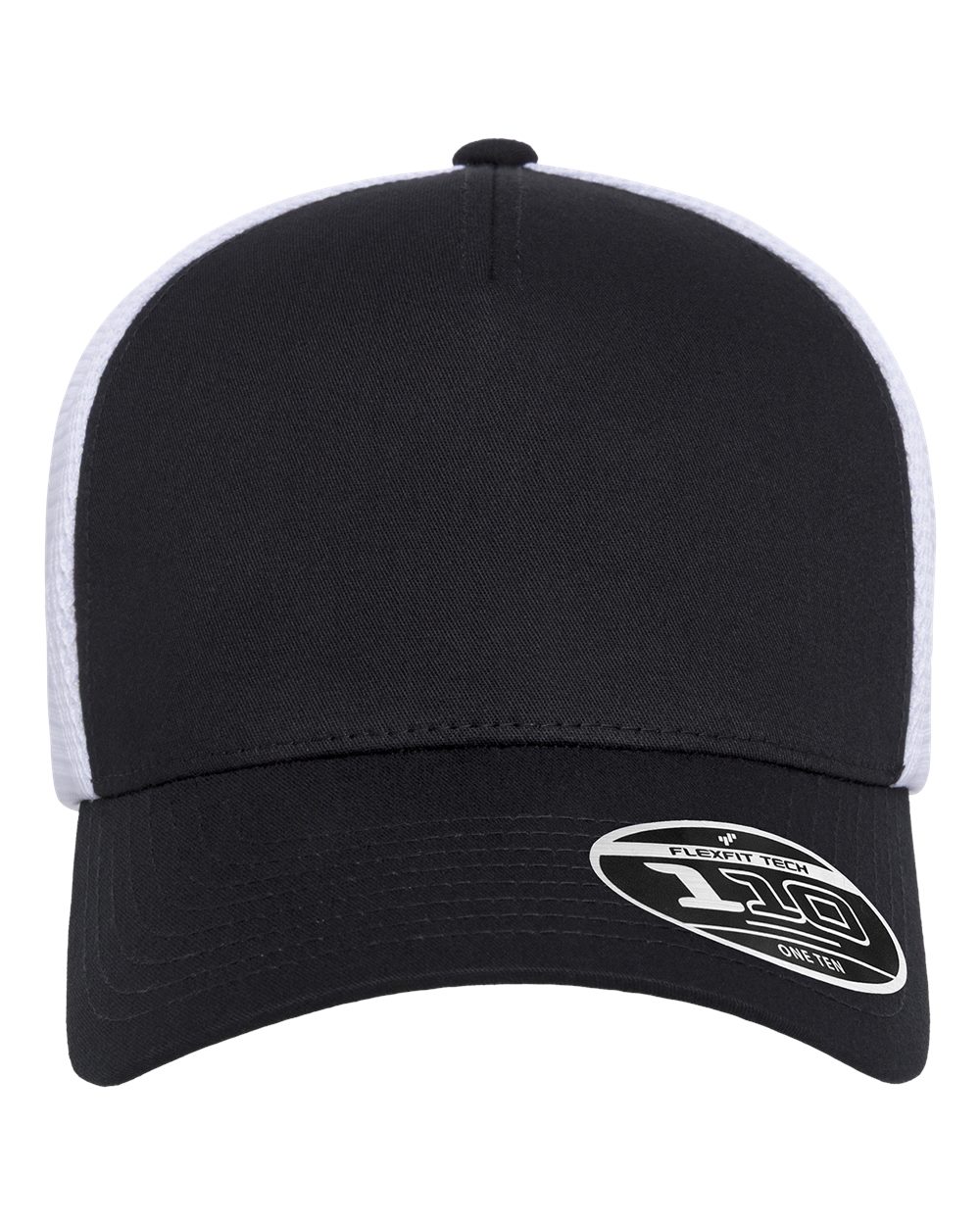 Flexfit 110® Five-Panel Mesh Cap. 110M5 - Black/ White